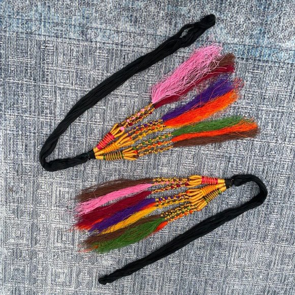 Handmade Pranada Lot of 2 Hair Paranda Multi Color Cultural Hair Braided Acceoss main image 5